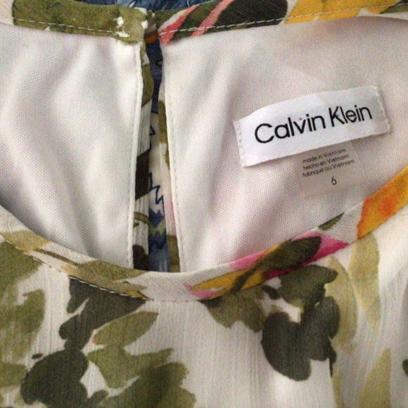 Calvin Klein silk and chiffon trapeze dress size 6 - Picture 3 of 3